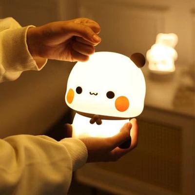 Kawaii Orso Panda Bubu E Dudu Lampada Luce Notturna a LED in Silicone Carina Cartone Animato Luce Notturna Decorativa per Camera da Letto Soggiorno Bambole Regali
