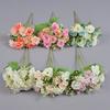 Bouquet de roses artificielles réalistes 10 têtes 32cm Soie Décor Floral Style Occidental Fleurs Artificielles Décoration de Maison