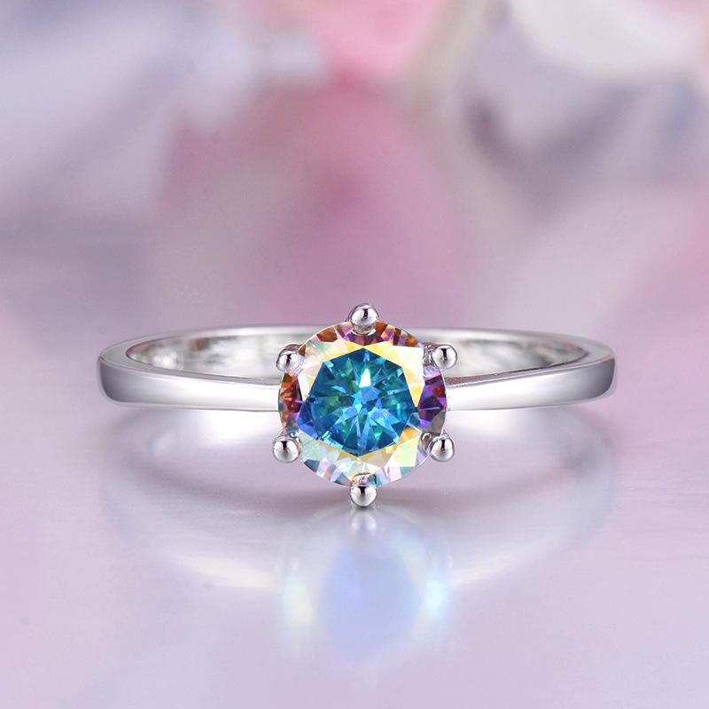 

Цветное круглое кольцо с цирконием, европейское и классическое ювелирное кольцо для женщин No. 8