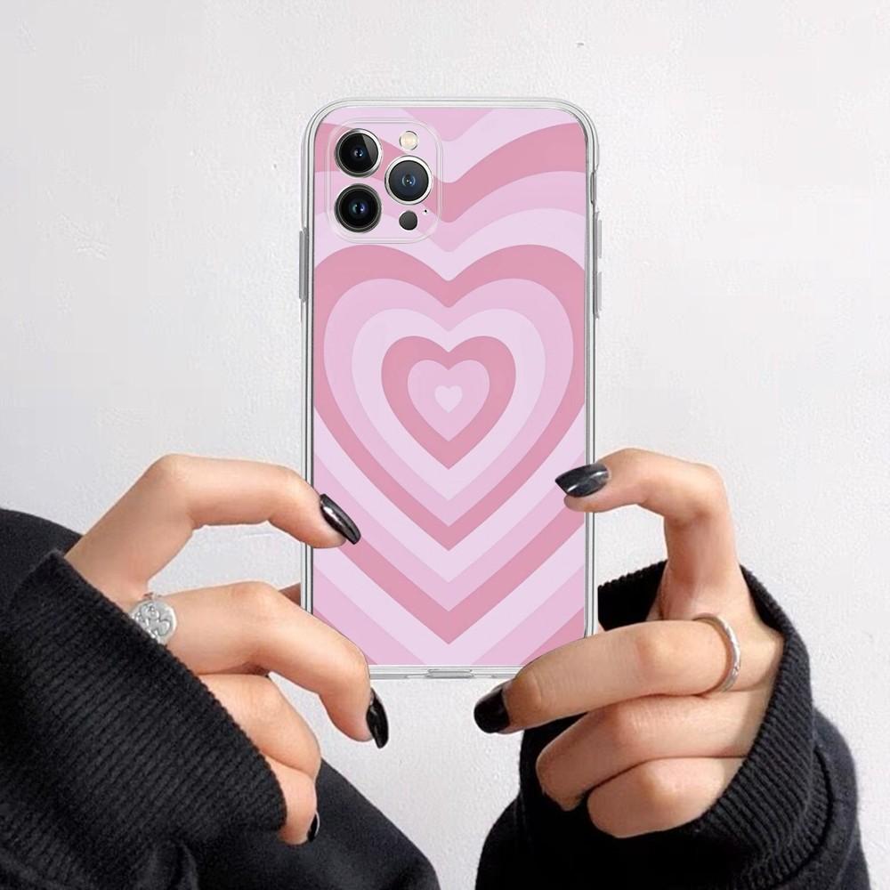 Heart Circle Phone Case for iPhone 16 15 8 7 6 6S Plus X SE XR XS 14 11 12 13 Mini Pro Max Mobile Case