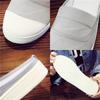 Versatile summer canvas half slippers female student Korean version of little white shoes without heel lazy shoes cool slippers female