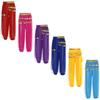Pantaloni de Performanță Dans din Buric pentru Fete, Pantaloni din Șifon cu Puncte cu Paiete și Talie Elastică, Ciucuri cu Mărgele, Eșarfă de Șold