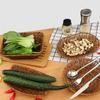1Pcs Breakfast Bread Food Storage Tray Round Rectangular Shape Plastic Rattan Threads Basket