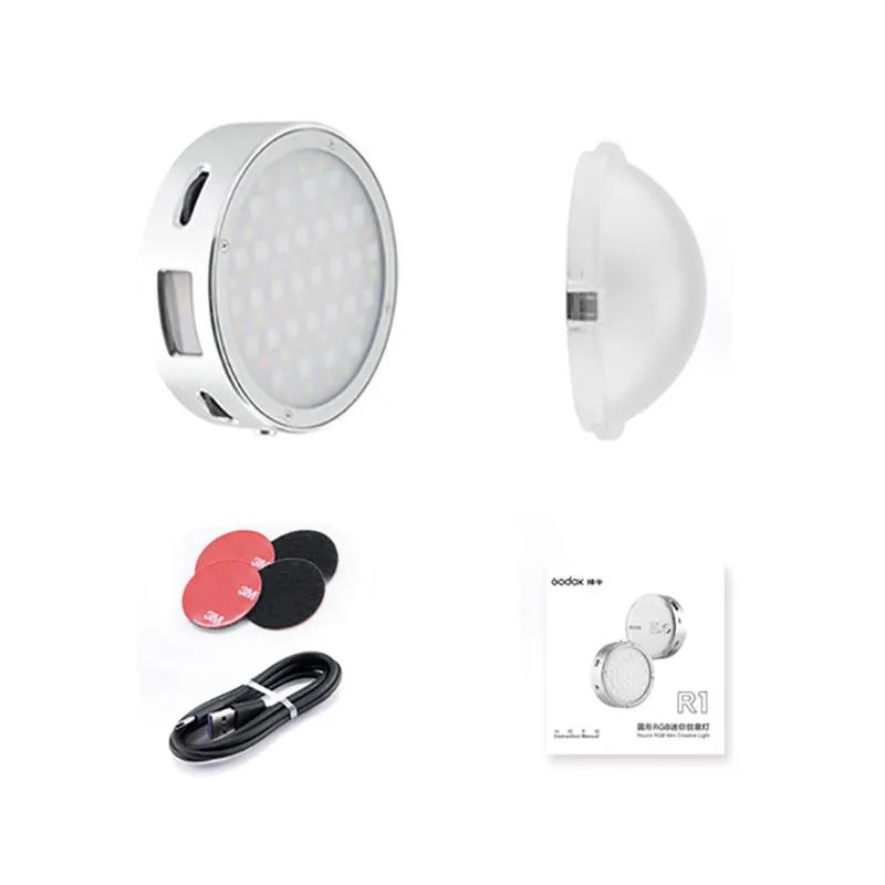 R1 Round RGB Mini Creative Fill Light for Camera Studio Video Photography with Built-in Lithium Battery CRI 98 TLCI 97