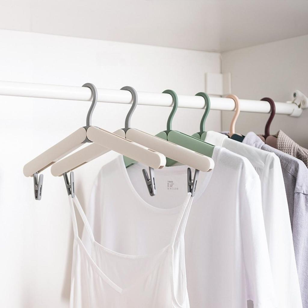 Portable  Folding Clothes Rack Travel Telescopic Hanging Drying Rack for Home Business Travel No Trace Windproof Hangers