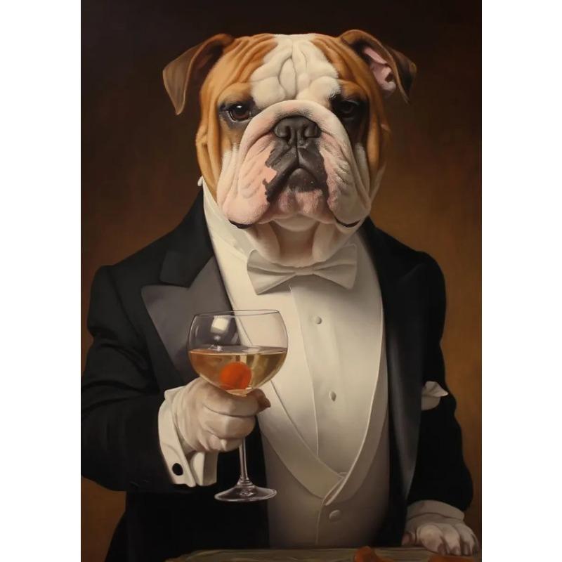 

Элегантные животные Енот в смокинге Сова Мопс Костюм Плакат Картина на холсте Милые кавайные настенные картины Декор для гостиной Домашний декор 21cm×30cm NoFrame