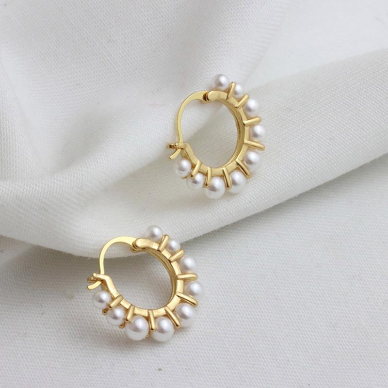Chinese Restaurant Fourth Season Zhao Liying Same Style Earrings for Shell Bead Ear Buckle Earrings Clear Summer Earring