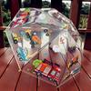 Nouvelle équipe d'ingénierie de camion de pompiers parapluie transparent pour enfants maternelle créatif mignon dessin animé bébé étudiant garçon parapluie