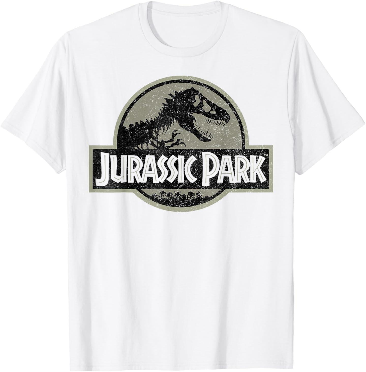 Jurassic Park Vintage Distressed Logo T-Shirt Mens Womens Tees Top S