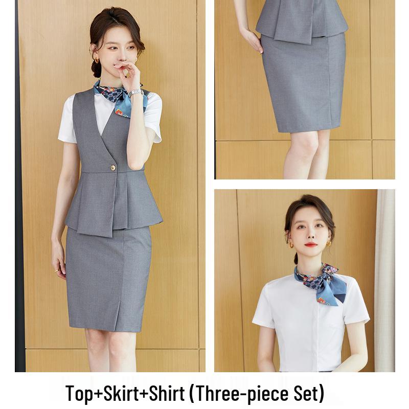 Costum profesional de afaceri slim fit pentru femei pentru recepția hotelului și departamentul de vânzări