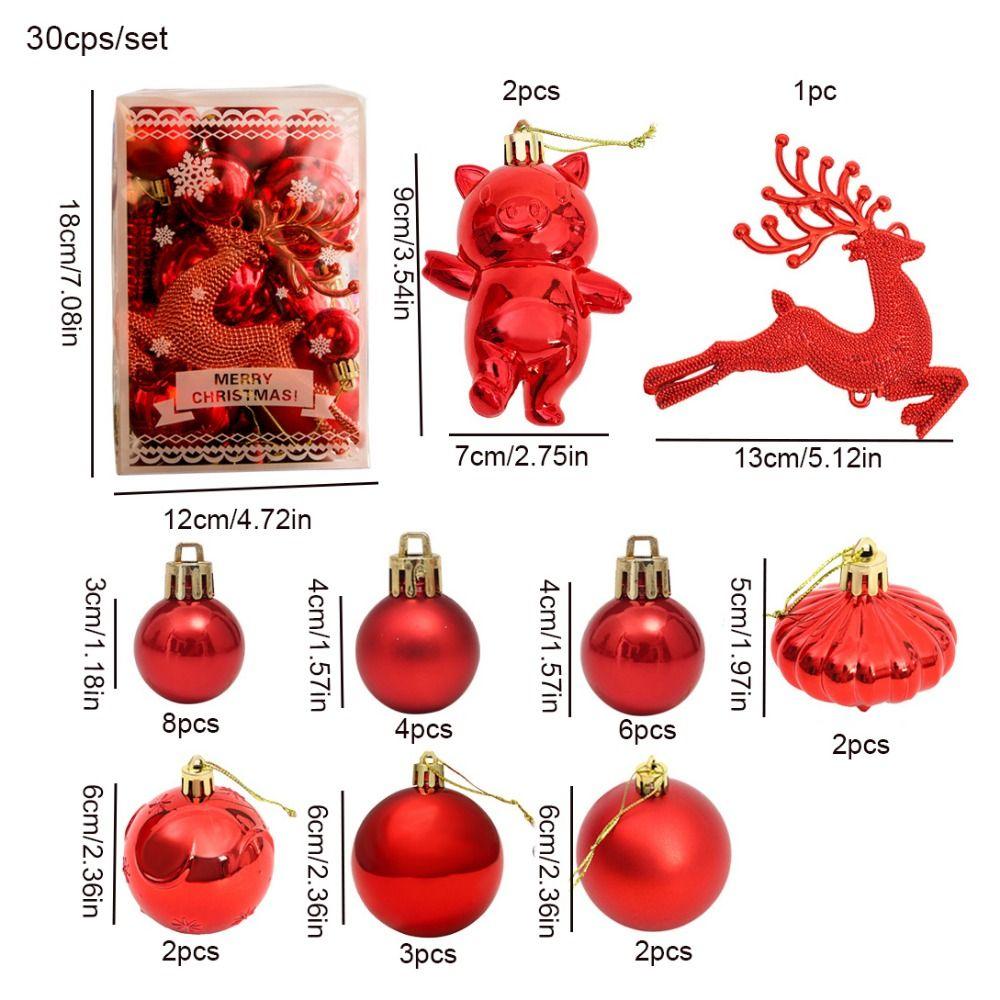 30pcs/set Decorative Christmas Glow Ball Decoration Hanging Christmas Tree Ball Pendant  Holiday