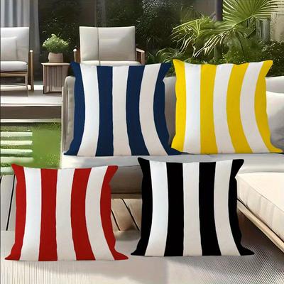 Moderne Mehrfarbige Streifen Muster Druck Kissenbezug Kurzer Plüsch Geeignet für Wohnzimmer Schlafzimmer Sofas Zierkissenbezug