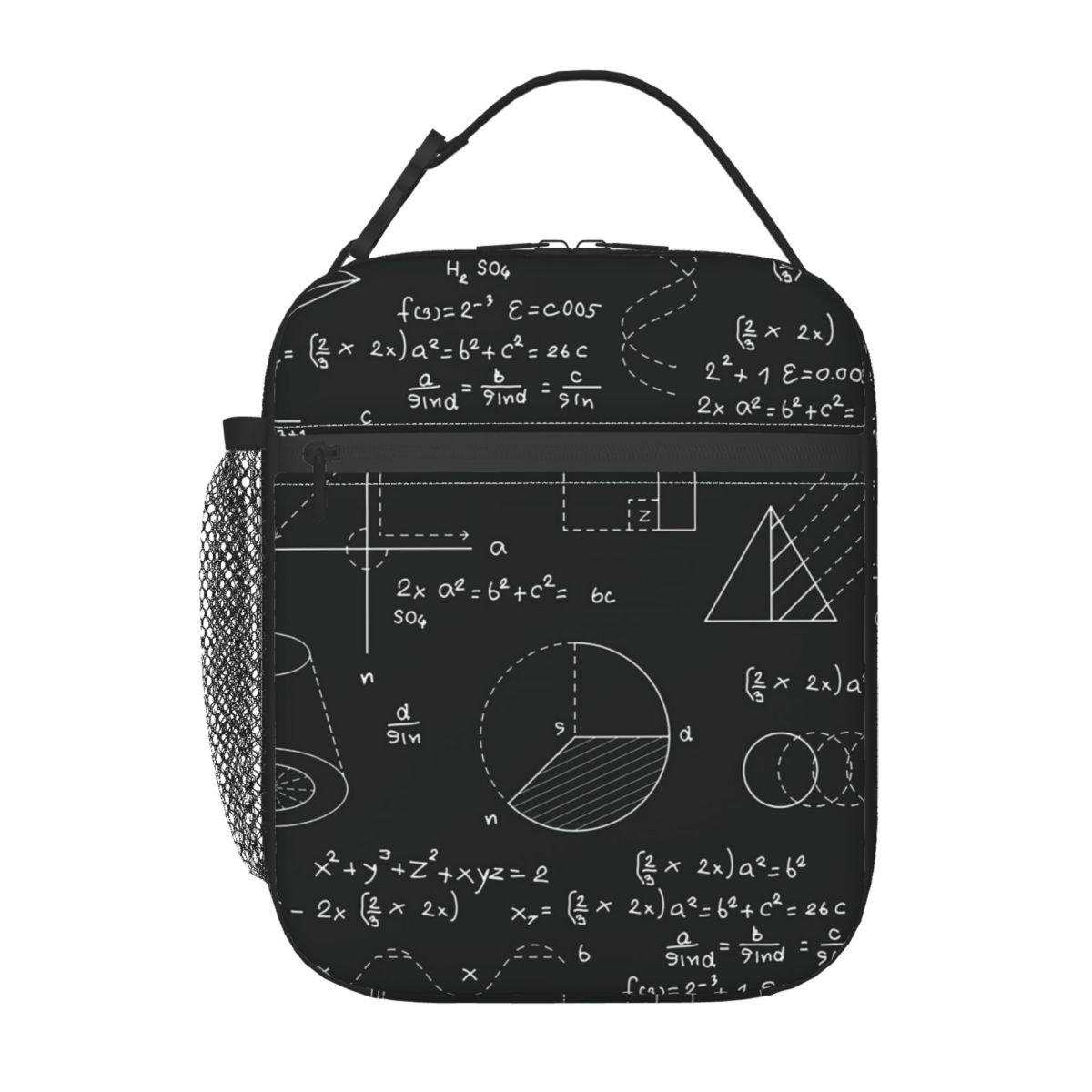 

Math Themed Black And White Equation Design Insulated Lunch Bag for Women Children Portable Food Boxes Thermal Lunch Box Tote One Size