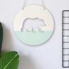 1pc Circle Wooden Bear Pendant Ins Style Polar Bear Pendant Creative Nordic Style Wall Hanging Decorations Home Decoration