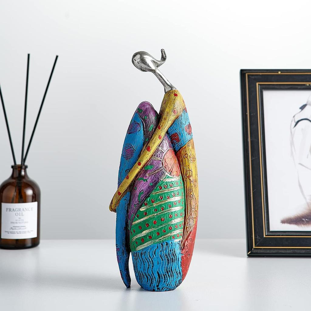 Art Female Sculpture Figurines, Abstract Woman Statue For Home Decor, Colorful Decorations For Living Room Shelf Office Cabinet