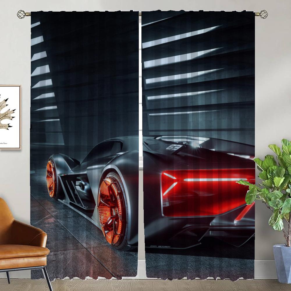 Anti-mosquito Curtains for Camera L-lamborghinis Shades Partition Blackout Curtain for Room 2 Panel Halloween Decoration Living