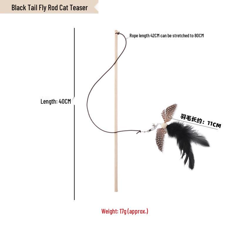 Pet Supplies Feather Bell Fairy Teaser Wand Collection - Interactive Cat Toys