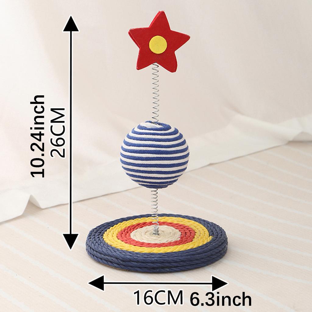 Sisal Cat Scratching Spring Ball with Base Cat Teaser Wand Grinding Claw Exercise Pet Interactive Toy for Kitten Pet Supplies