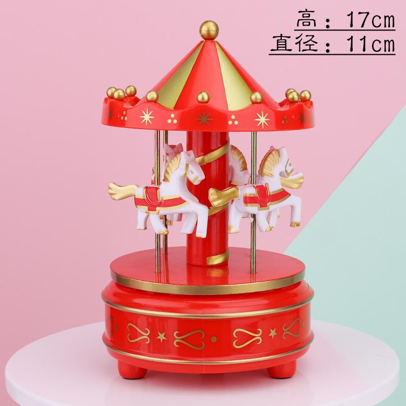Merry-go-round Music Boxes  Music   Room Decoration Gifts Unisex Christmas Horse Carousel Box Home Decor WF916