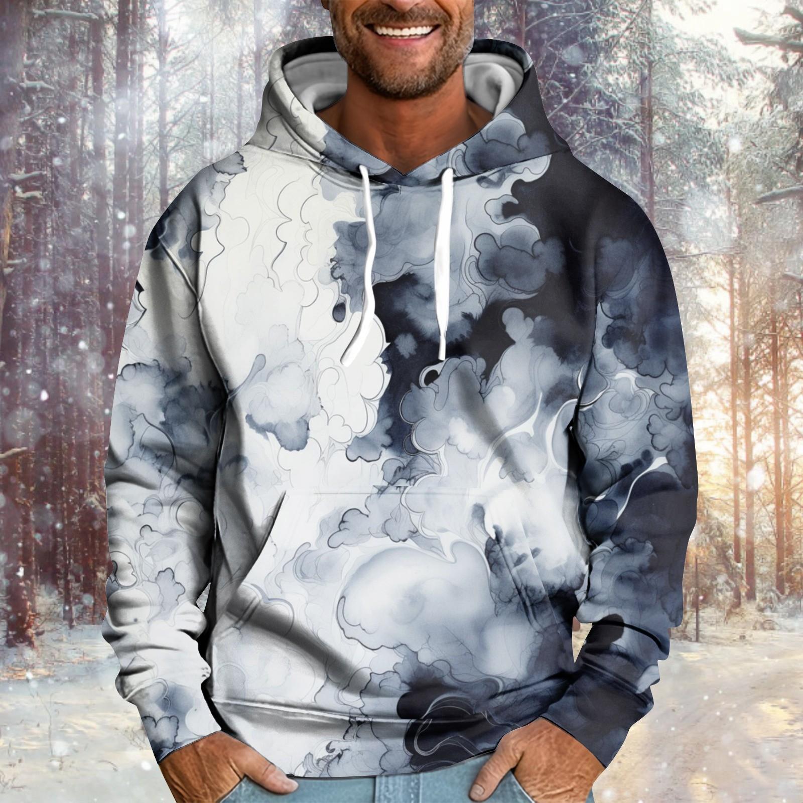 Мужское и женское плюшевое теплое пальто с длинными рукавами и капюшоном — фото 10