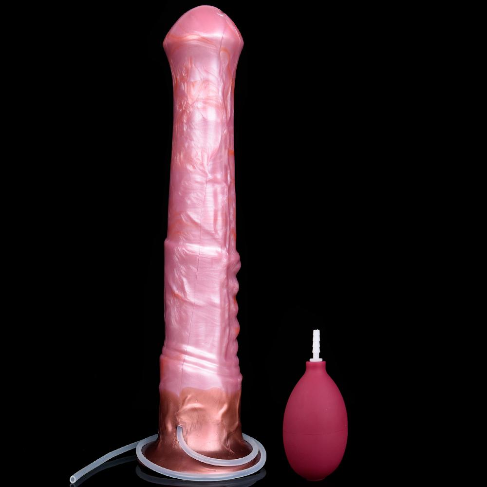 YOCY 42cm Long Horse Cock Squirting Anal Plug Ejaculation Dildo Animal Penis Vaginal Masturbator Silicone Sex Toys For Women Men