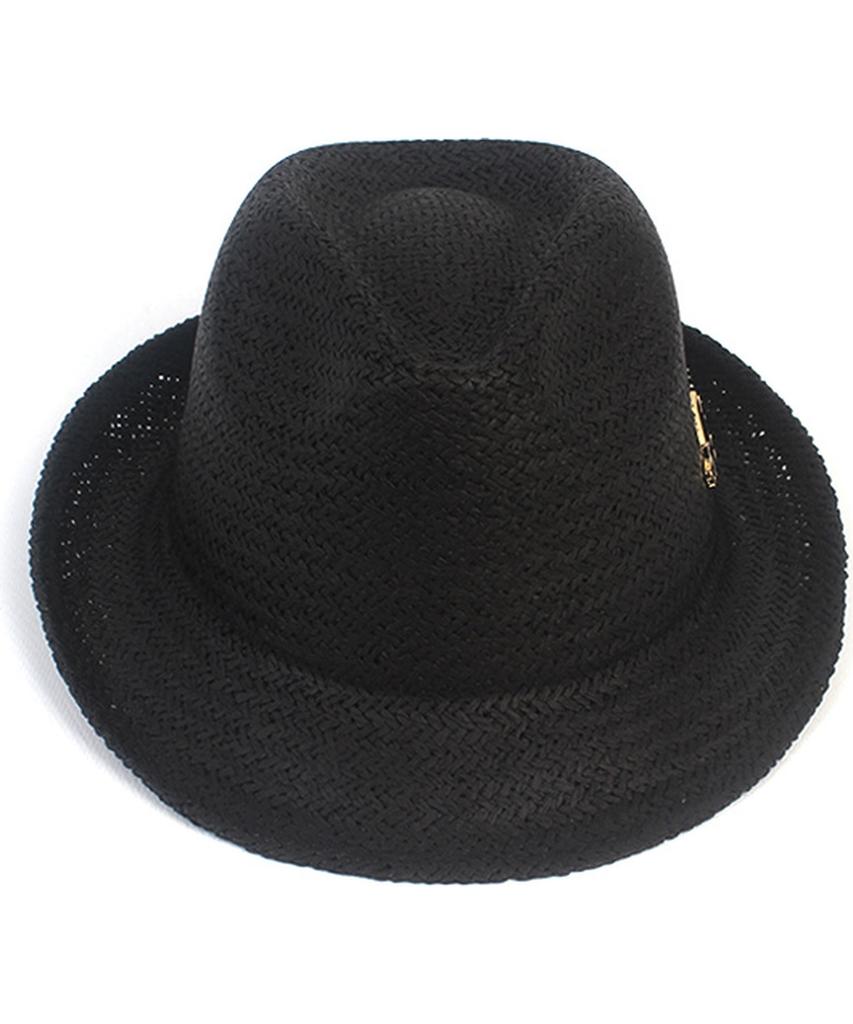 Yunibeosyeolkemiseuteuli Bu Swing Simple Black Fedora Summer Hat