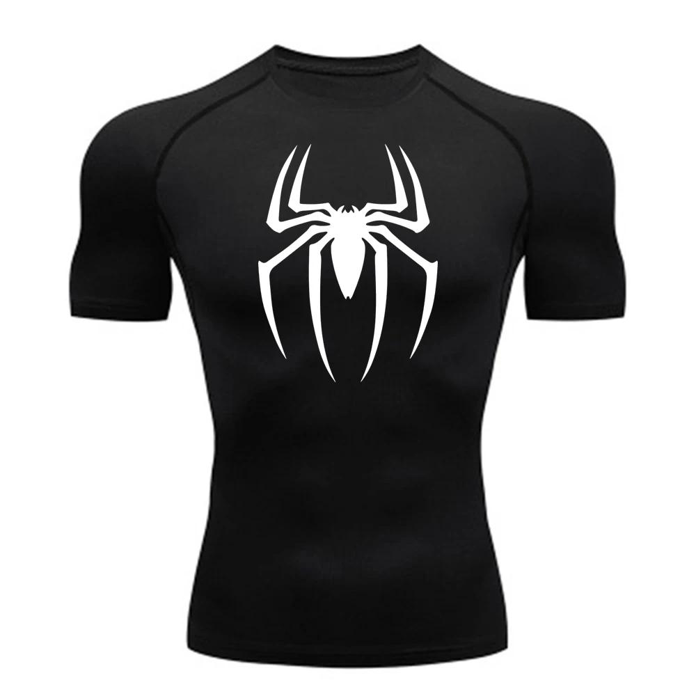 

Summer New Men s Spider Printed Sports Top Quick Drying Breathable Fitness Training Loose Large Running Clothes S
