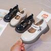 2025 Autumn New Women's Children's Fashion Round Head Leather Shoes Korean Version Princess Soft Sole Single Shoes Children's Shoes
