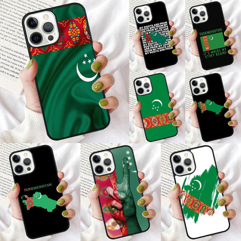Turkmenistan Flag Phone Case for iPhone 17 Air 16 PRO MAX 15 14 PLUS 11 12 13 Back Cover Fundas Shell