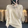 Women's Cashmere Hollow-Out Round Neck Knitted Wool Pullover Sweater