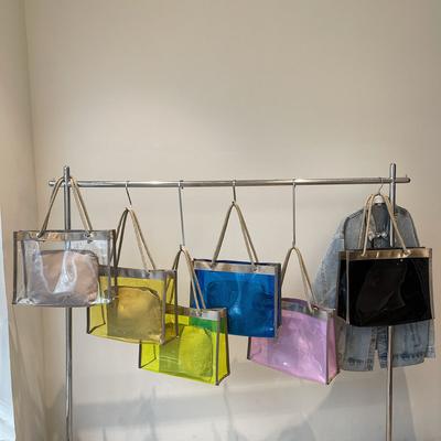 Spring and Summer Popular Transparent Large-capacity Bag Women's New Simple Fashion Trendy Jelly Shoulder Large Bag Casual Tote Bag