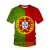 Newest Fashion Portugal Flag 3d T Shirt Men/Women Casual Round Neck Short Sleeve Sports T-shirt
