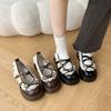 Brown sweet big head small leather shoes women's new spring muffin platform Mary Jane single shoes