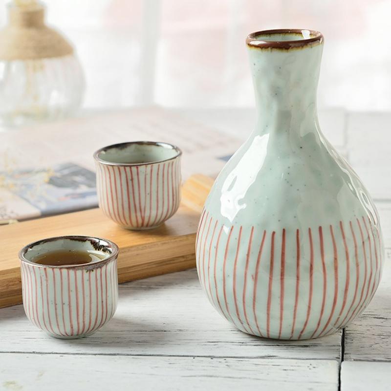 Japanese Style Ceramic Wine Set Hand-painted Wine Bottle Sake Cup Restaurant Bar Decoration Drinkware Sake Set Accessories New
