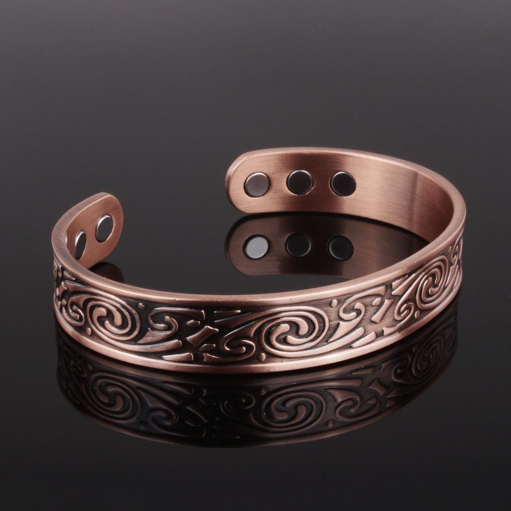 New Viking Magnetic Antique Red Copper Bracelet Popular Open Vortex