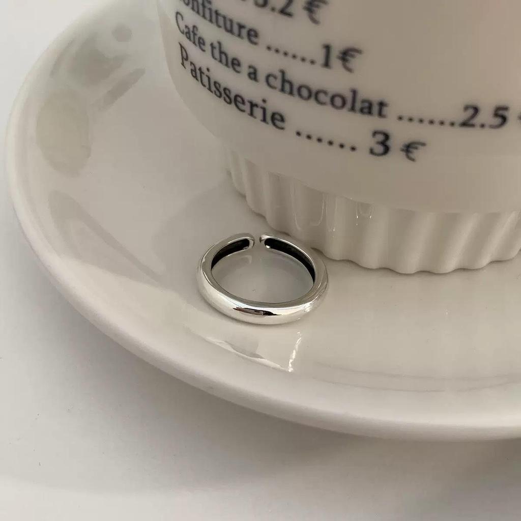Adjustable Thai Silver Retro Ring: Trendy, Versatile, Hip Hop-Inspired Design for Women