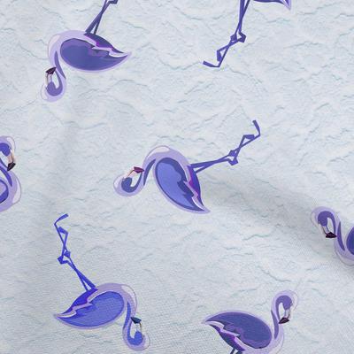 Cotton Flex Stoff, mittelblau, tropischer Vogel-Flamingo mit Textur, DIY-Kleidung, Quiltstoff, Druckstoff, Meterware, 40 Zoll