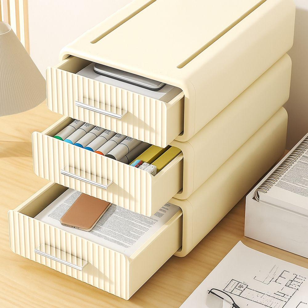 Layered Desktop Storage Box Stackable Stationery Organizer Stable Cosmetic Storage Rack  Office