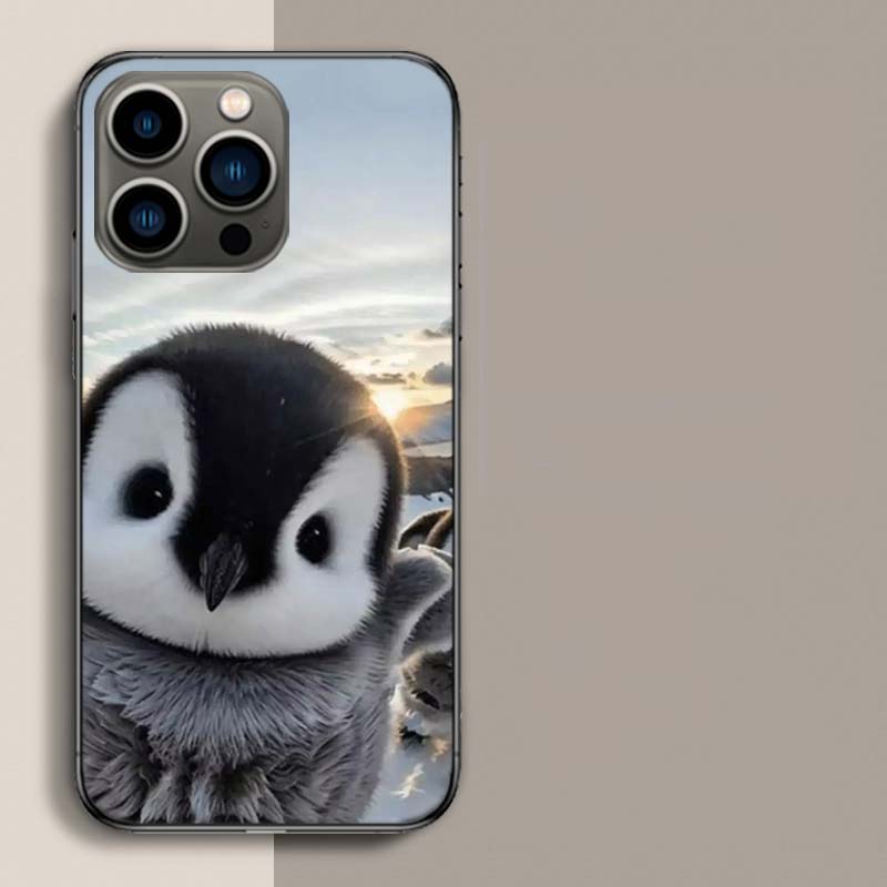 Penguin Baby Healing Phone Case For Iphone 17 Air 15 Pro 14 Plus 16 Pro Max 17E 16E 12 13 Mini 11 Cover Cute Fundas