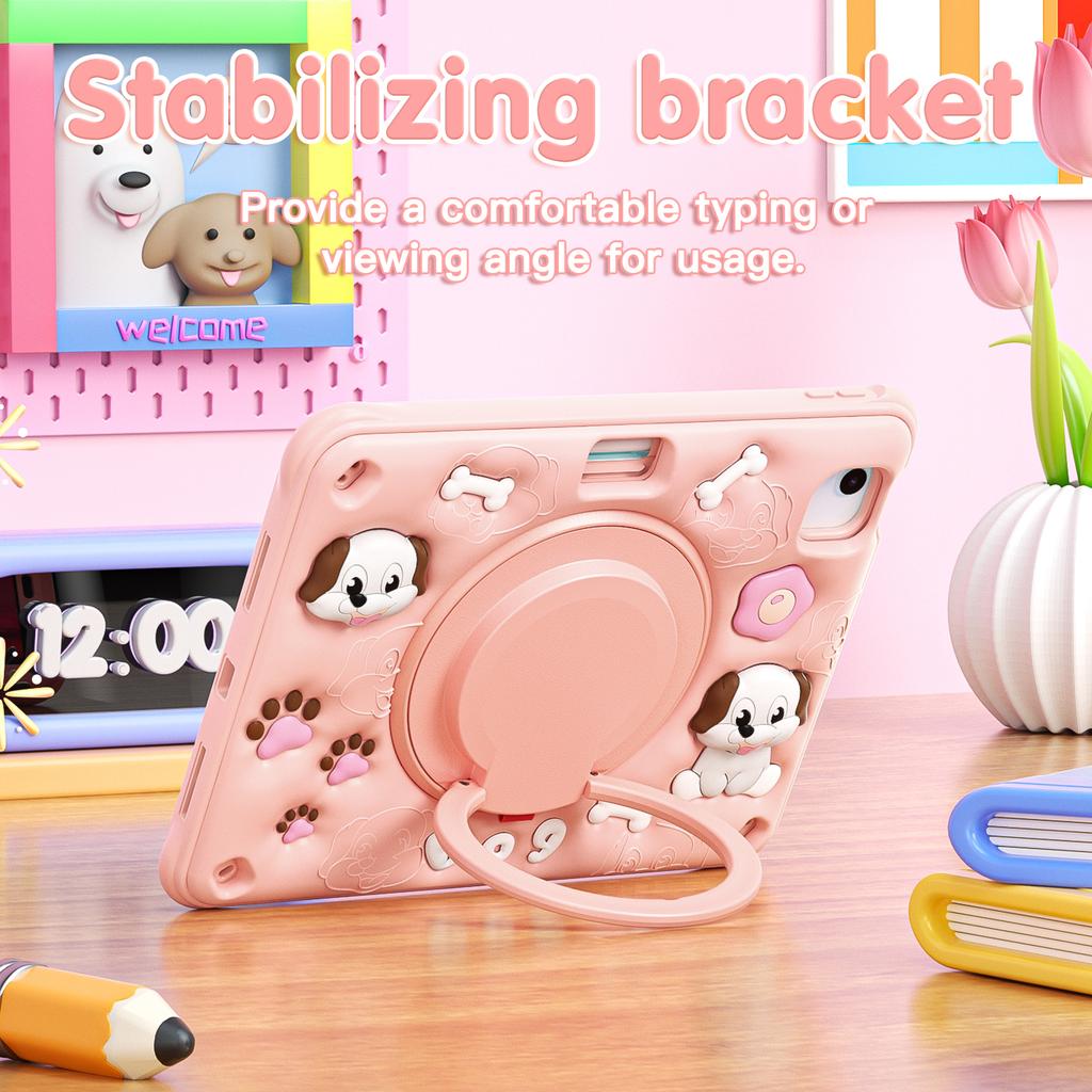 For iPad Air 11 (2025)/(2024)/Air (2022)/(2020)/Pro 11 (2022)/(2021)/(2020)/(2018) Case Cute Dog Pattern Kickstand Tablet Cover