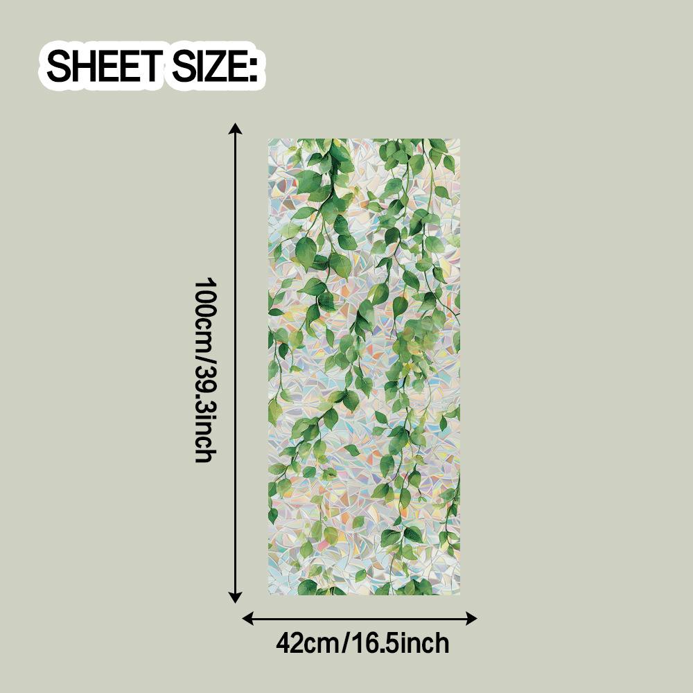 

Ярко-зеленые листья виноградной лозы, вырезанные лазером, домашний декор, наклейки на окна со статическим адгезивом 42*100cm