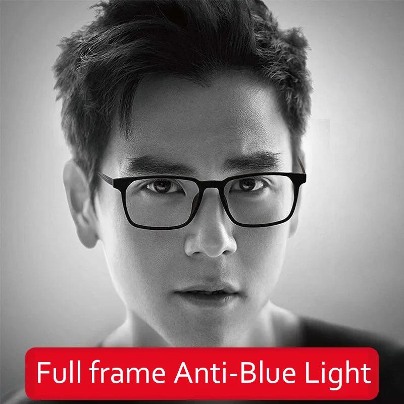 Tr Pure Titanium Square Frame Reading Glasses Men Anti Blue Light Presbyopia Eyewear With Diopter +1.0 To +4.0