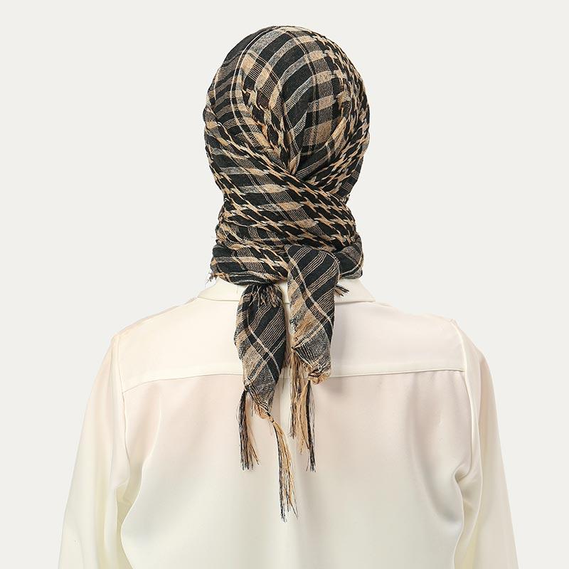 Square Arab Xale Muslim Chess Striped Striped Outdoor Scarf Wind And Sand Neck Cover