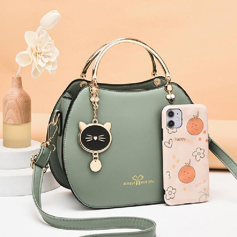 Fashionable Shell Bag For Ladies Korean Style Sweet And Fresh Shoulder Bag With Cat Pattern