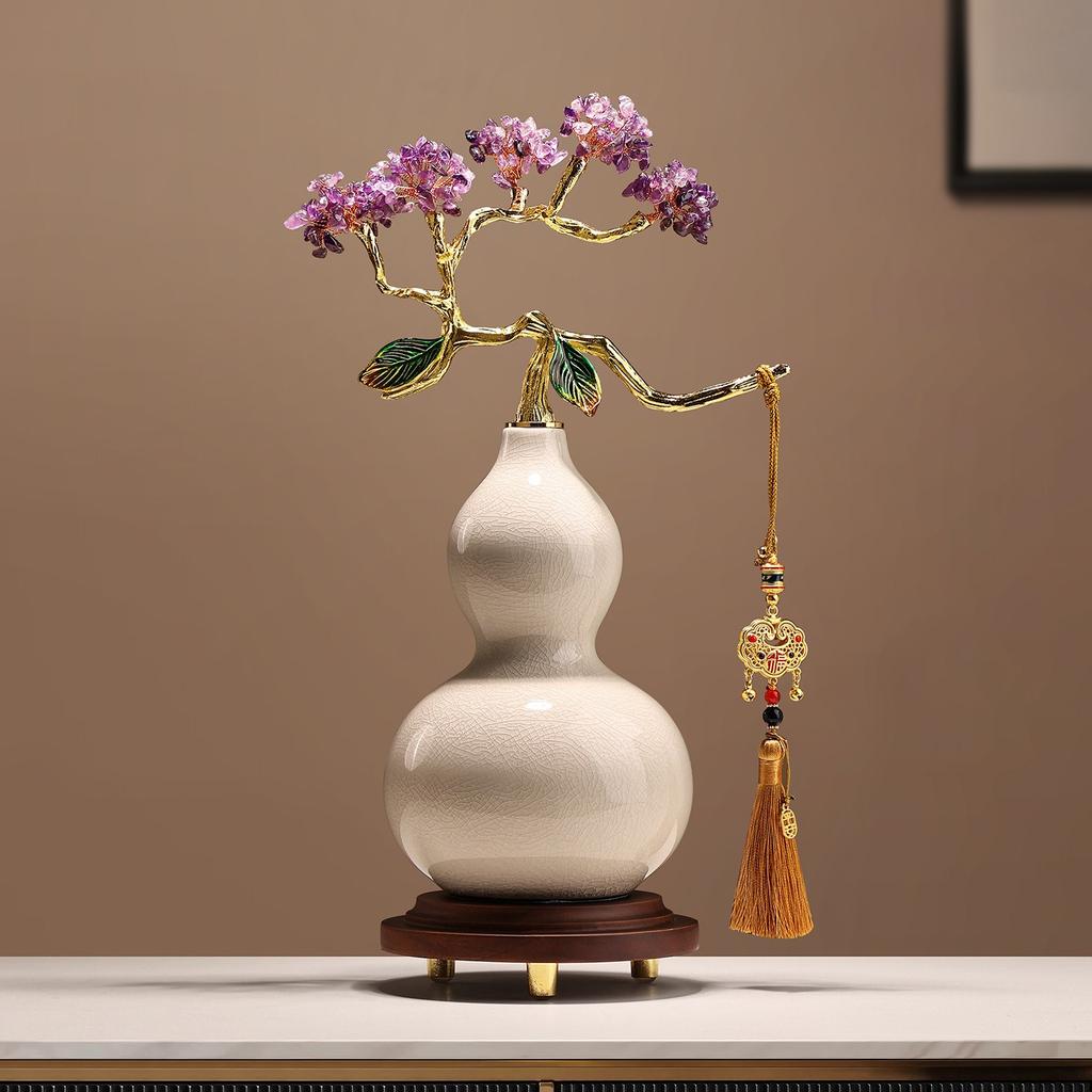 Luxury Art Deco Gourd Ornament Auspicious Purple Qi East High-End Decor Living Room Entrance Hall Desktop Premium Ornament