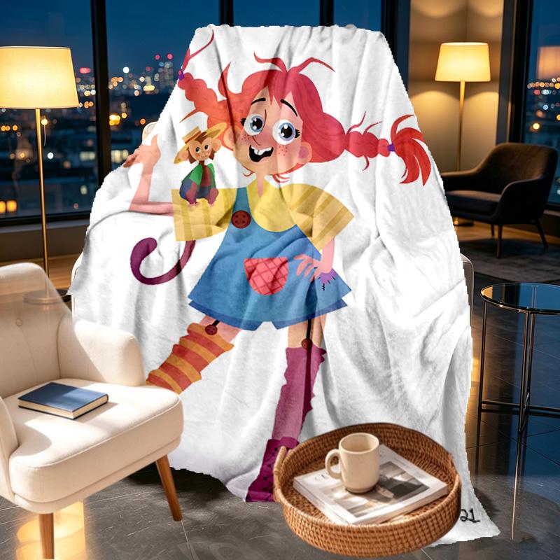 Pippi Longstocking Print Blanket - Soft & Comfortable, for Bedroom, Travel, Sofa, Home Decoration - Birthday Christmas Gift for Friend