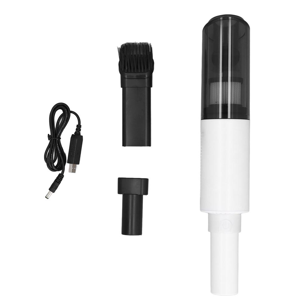 Mini Staubsauger Akku Handstaubsauger Tragbar Wiederaufladbar Hohe Leistung für Zuhause Auto Tastatur Weiß