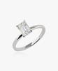 Helene Jewelry Silver 925 1-Carat Emerald Cut Moissanite Miss Ring (Type D)