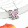 Gesi En Jewelry Korean Style Cherry Blossom Pink Butterfly Ring Set - Sweet and Individualistic Three-Piece Girly Accessory.