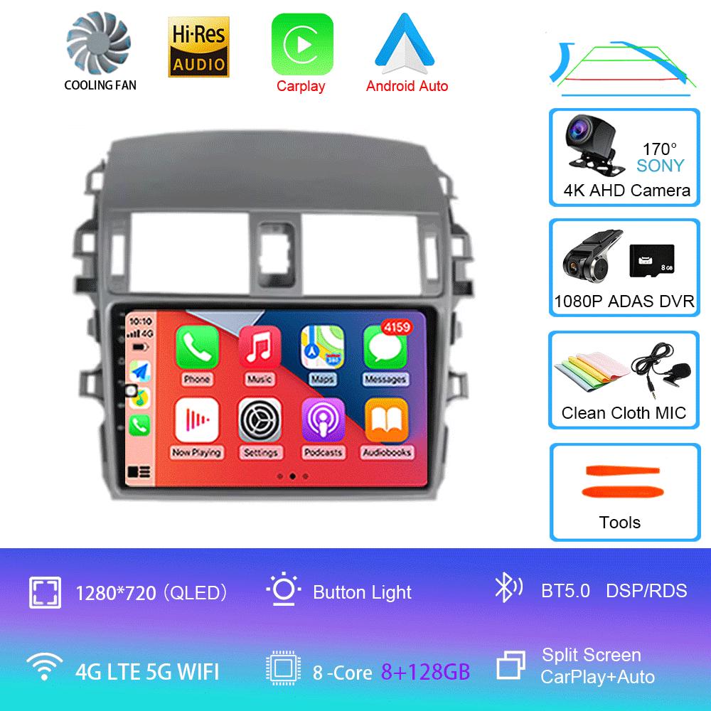 Android 14 Car Radio Carplay For Toyota Corolla 10 E140 E150 2006 - 2013 Navigation GPS Stereo Unit Android Auto No 2din 5G Wifi